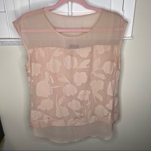 Ann Taylor Blush Floral Printed Blouse